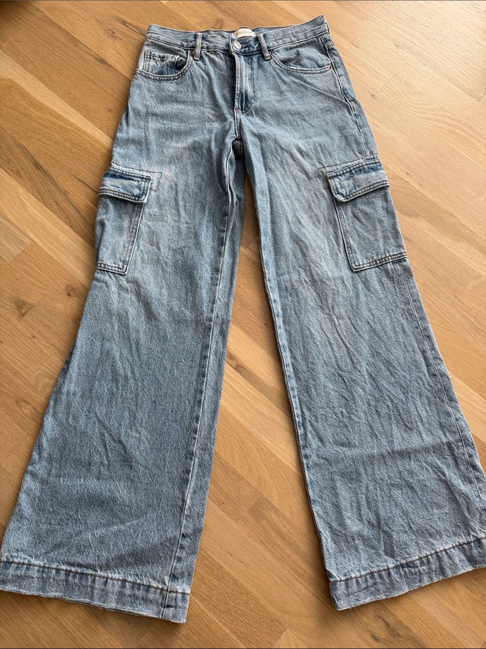 PacSun Light Blue Cargo Wide-Leg Jeans